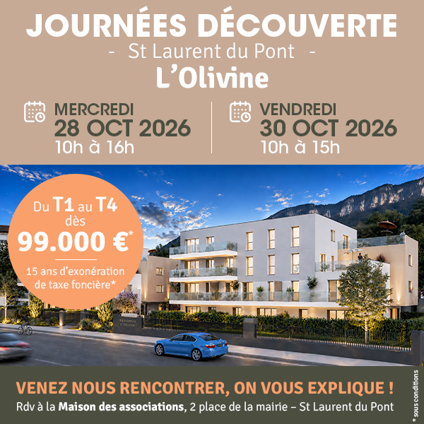 Journées découverte L'Olivine Saint Laurent du Pont Mercredi 28 et vendredi 30 octobre 2026